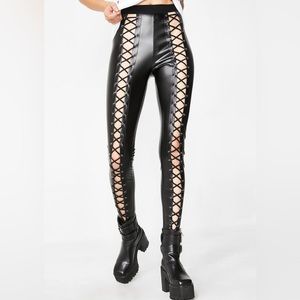 Dolls Kill lace up leggings